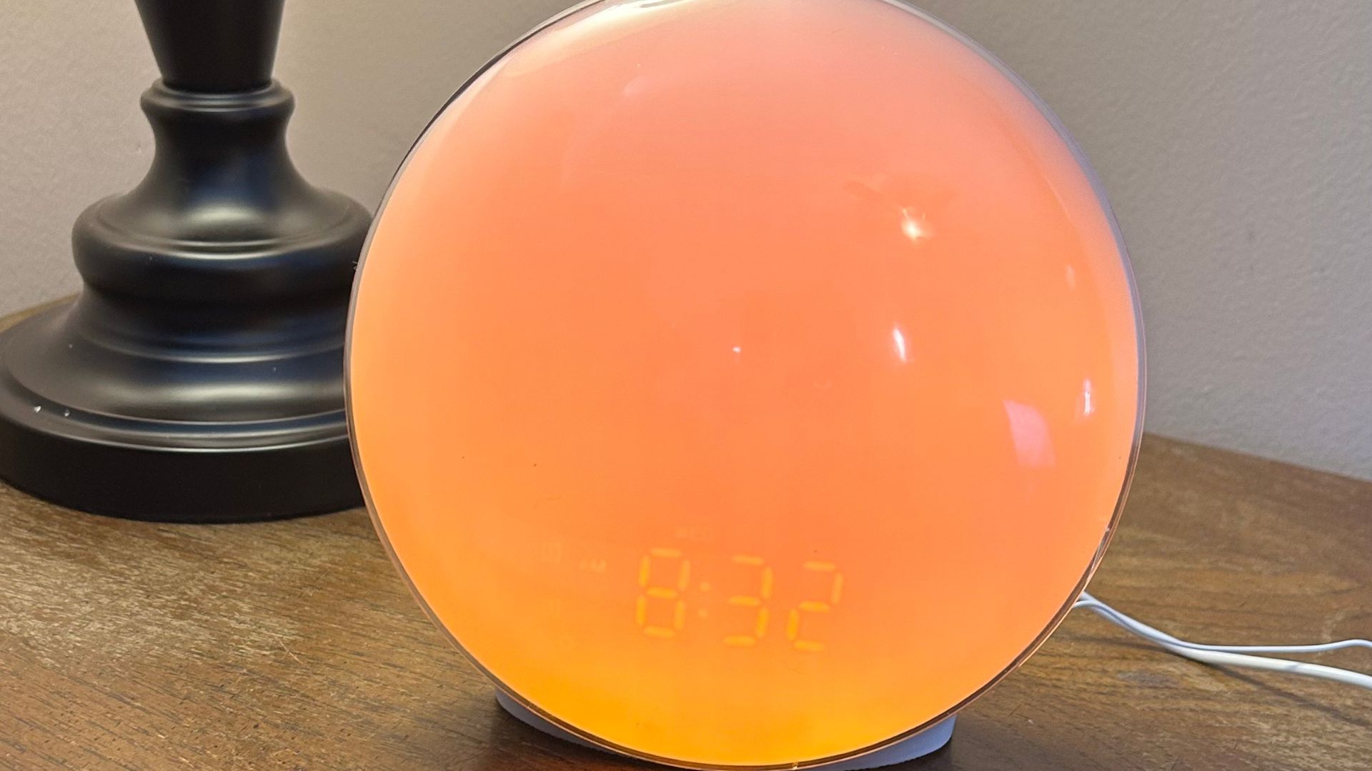 JALL Wake-Up Light Sunrise Alarm Clock on orange light function