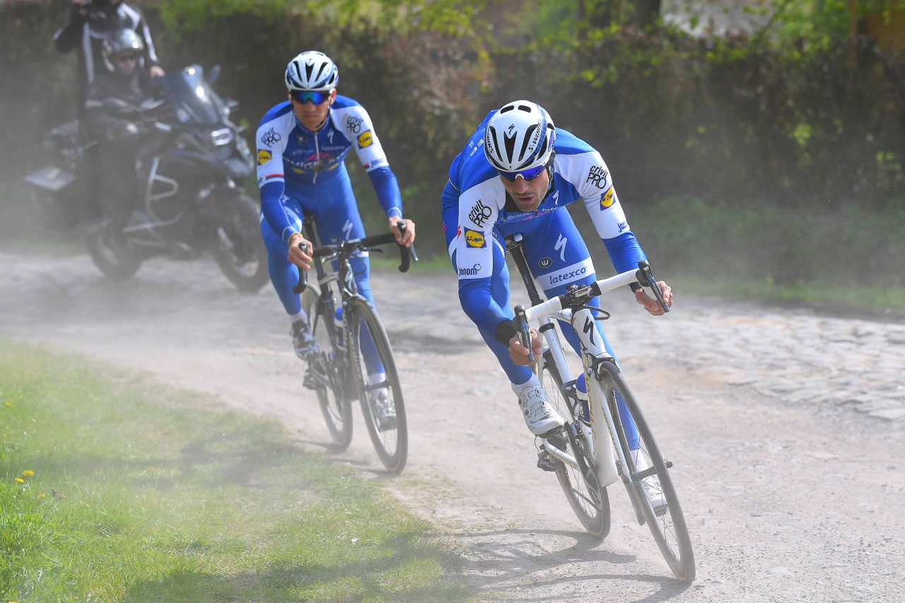 Tom Boonen and Zdenek Stybar on the pav&eacute;