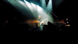A familiar sight: David Gilmour with his legendary Black Strat, which he bought in New York City in May 1970 while touring with Pink Floyd