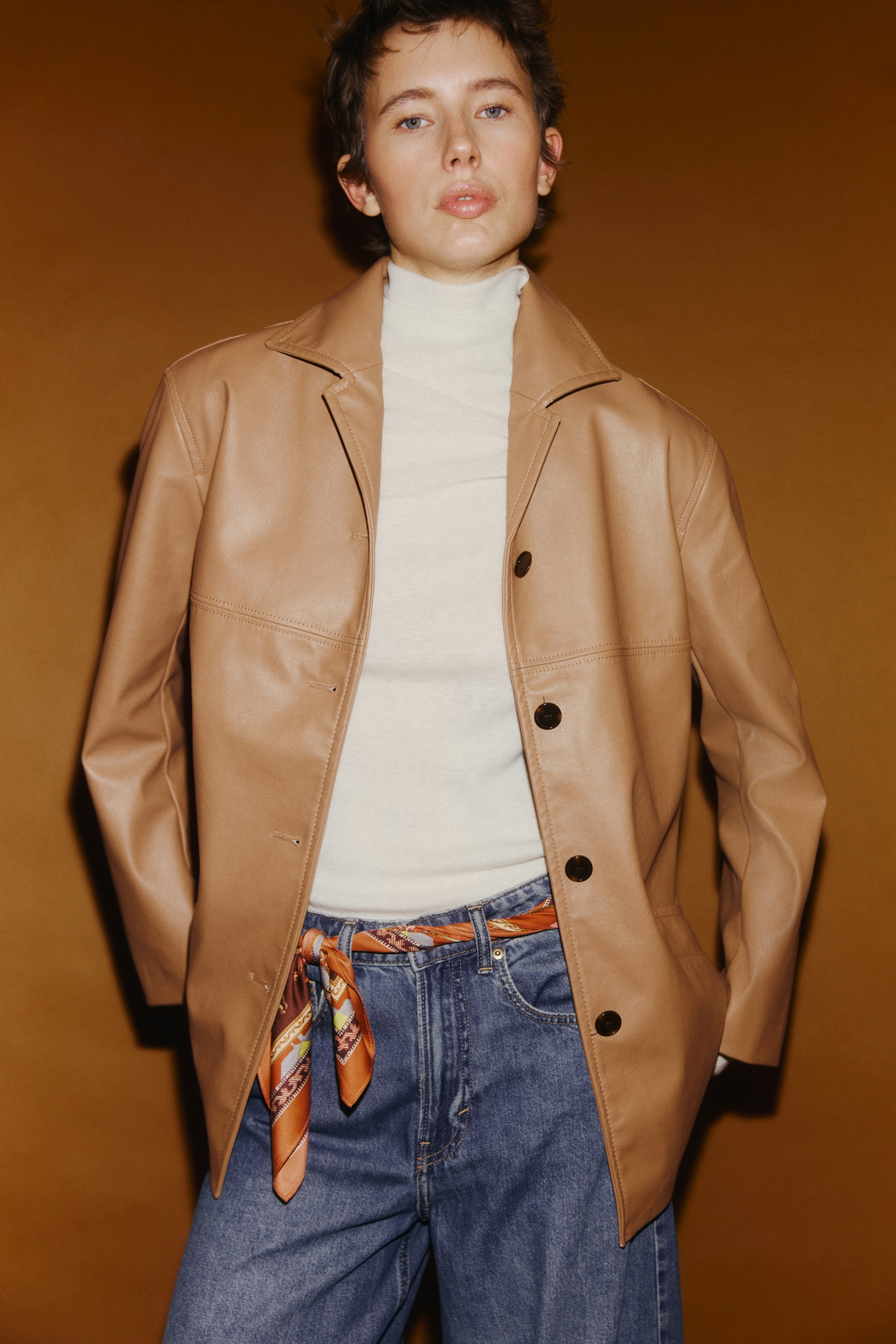 Coated Jacket - Dark Beige