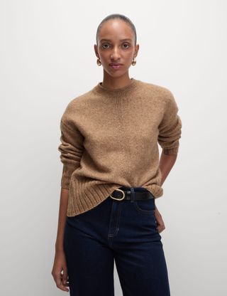 Textured Crew Neck Relaxed Jumper