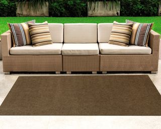 outdoor sofa and rug