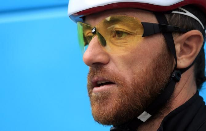 Luca Paolini (Katusha) is prepared for cold weather at the Vuelta