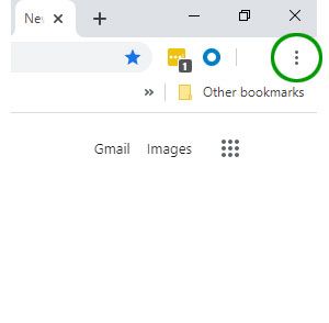 The three stacked dots of the Chrome menu icon.