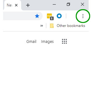 The three stacked dots of the Chrome menu icon.