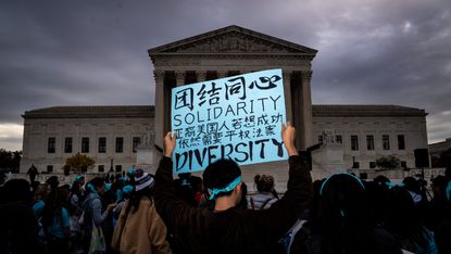 People rally in support of affirmative action at the US Supreme Court 