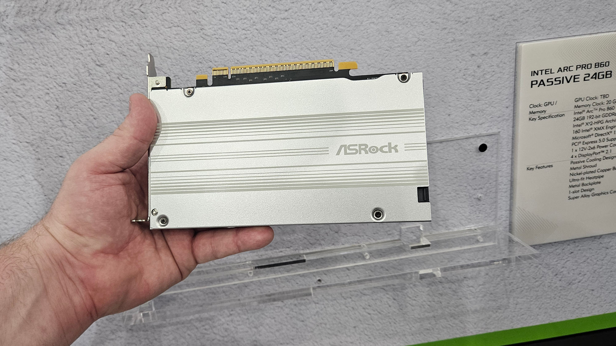 A graphics card on display at Computex 2025