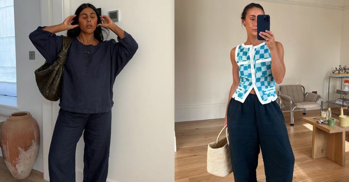 4 Elegant Navy Linen Trouser Outfits to Copy This Summer