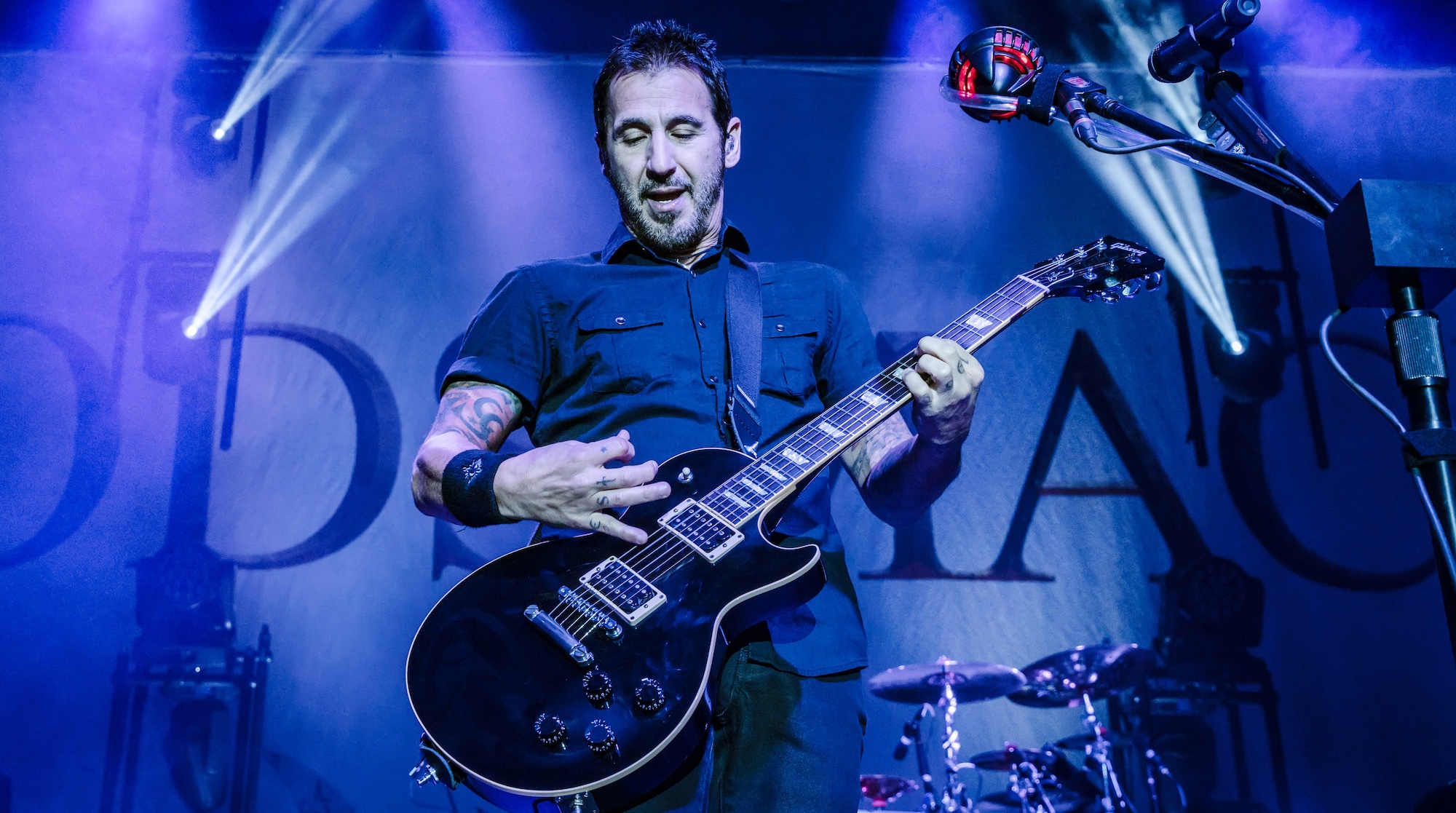 Sully Erna performs onstage with Godsmack at the Columbiahalle in Berlin, Germany on October 16, 2022