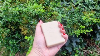 Soap under red fingernails