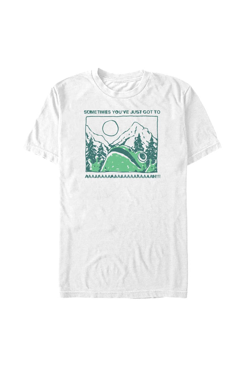 Men's Frog Nature Scream Drawing Short Sleeve Graphic T-Shirt