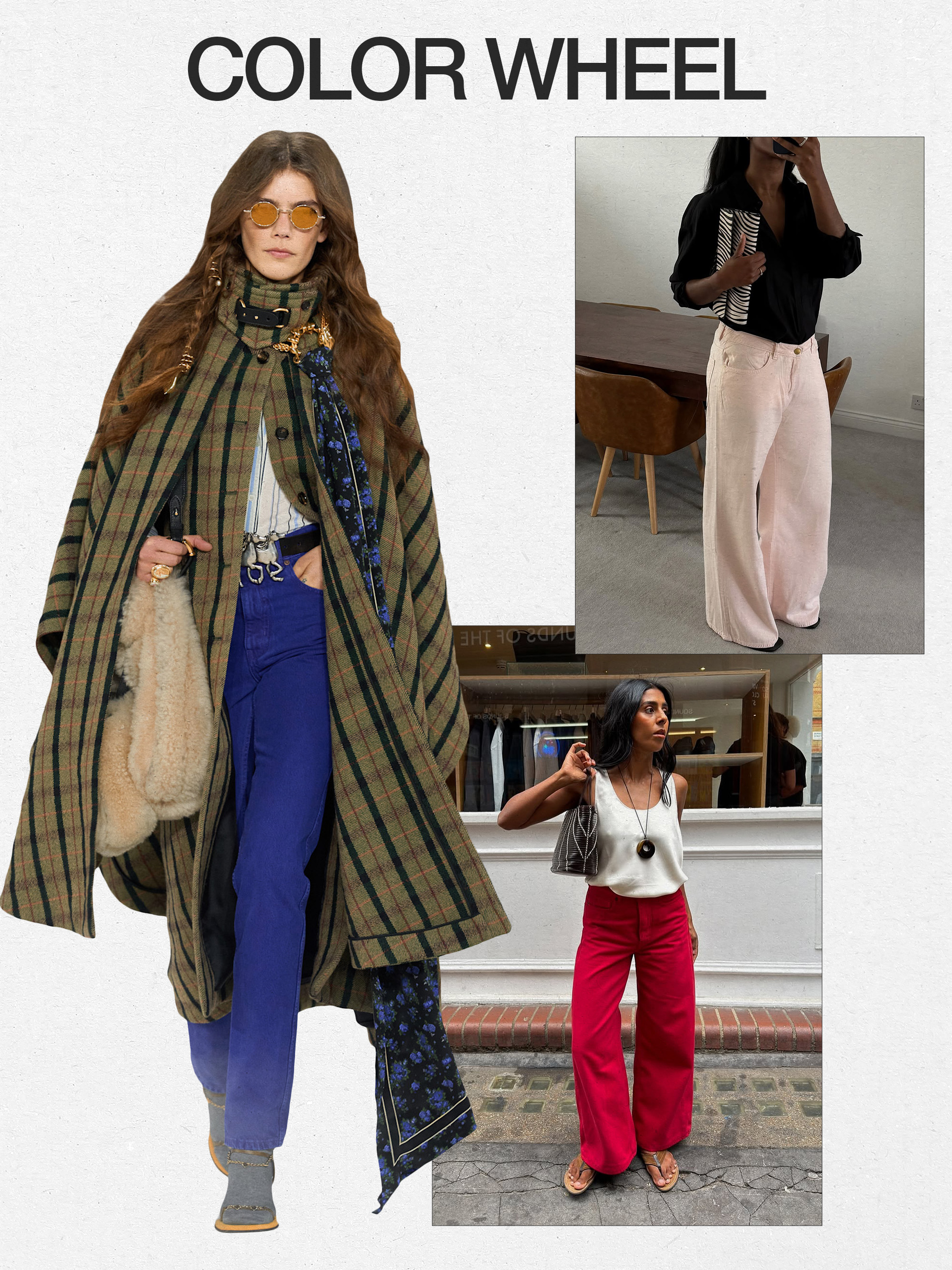 Runway and influencer images featuring the major fall 2026 denim trends.