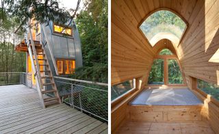 The support beams at Treehouse Solling, by Andreas Wenning, Uslar, Germany