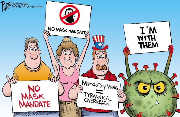 Editorial Cartoon U.S. coronavirus masks