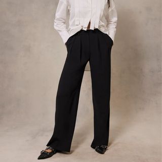 Black Waist Detail Trousers