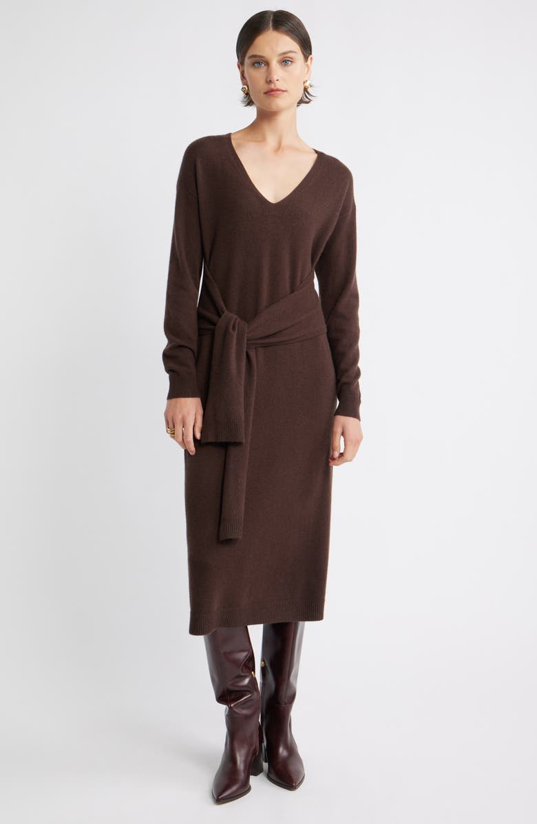 Long Sleeve Wool & Cashmere Blend Sweater Dress