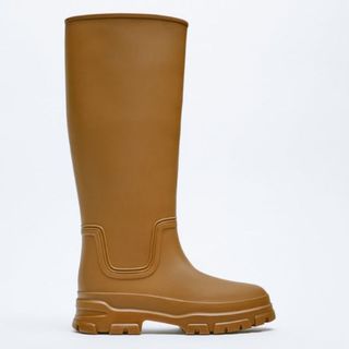 zara rubberized rain boots