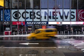 CBS News sign in New York