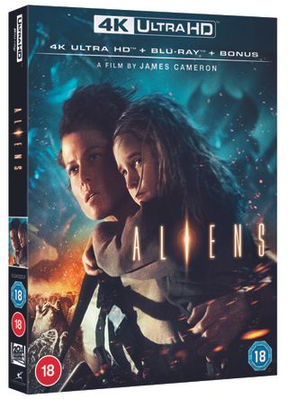 The cover of the 4K Blu-ray release of Aliens.