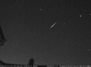 This view of an early 2012 Leonid meteor shower display was captured by night sky photographer John Chumack of Dayton, Ohio, on Nov. 13, 2012.