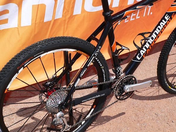 Beefy chain stays mate with relatively slender seat stays