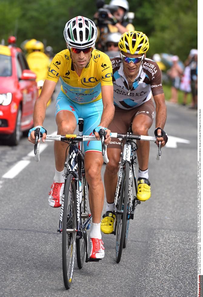 Vincenzo Nibali, not content to rest on his laurels, attacked, taking Peraud with him.