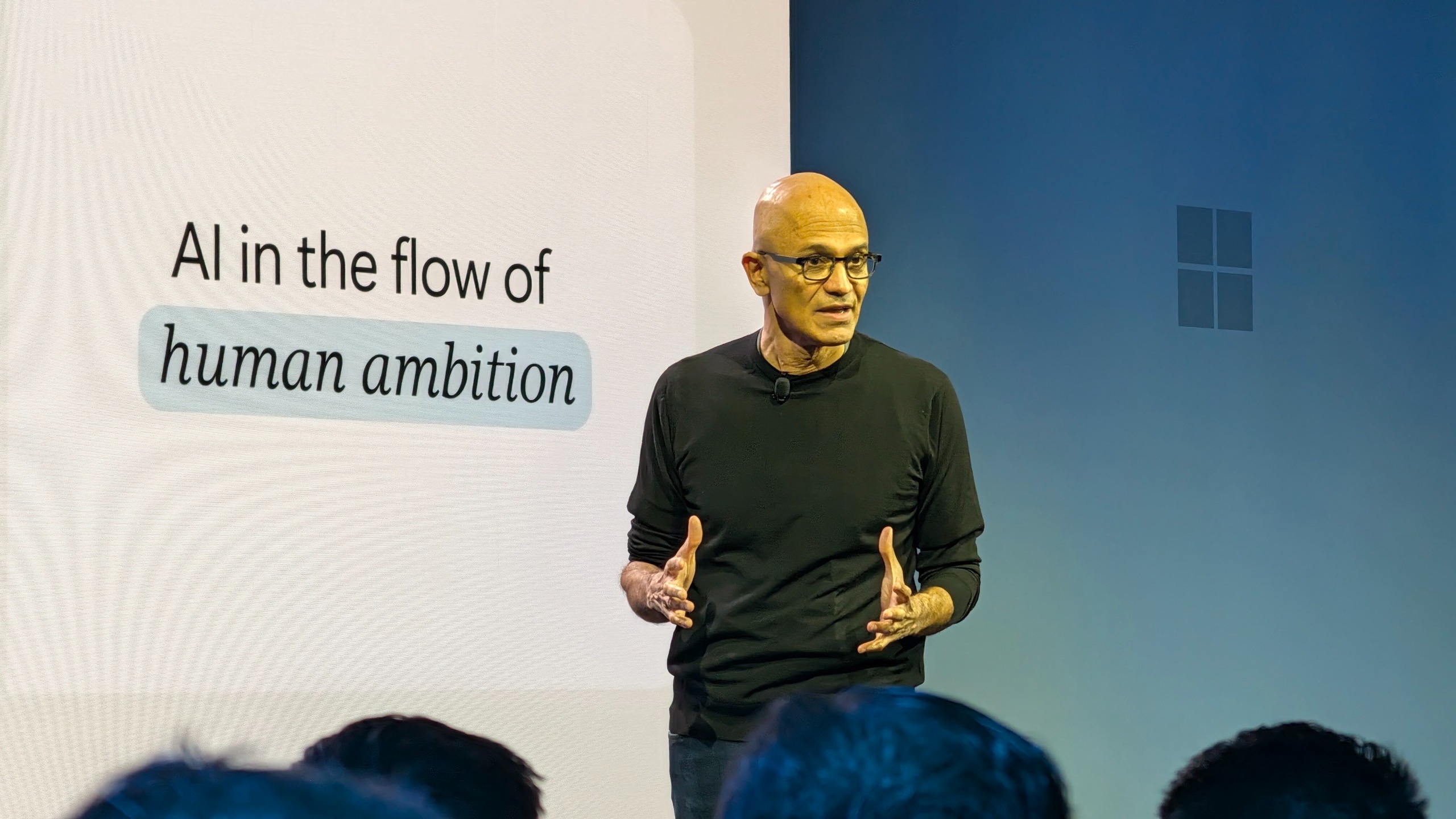 Satya Nadell and AI at Microsoft Surface Laptop Ultra event