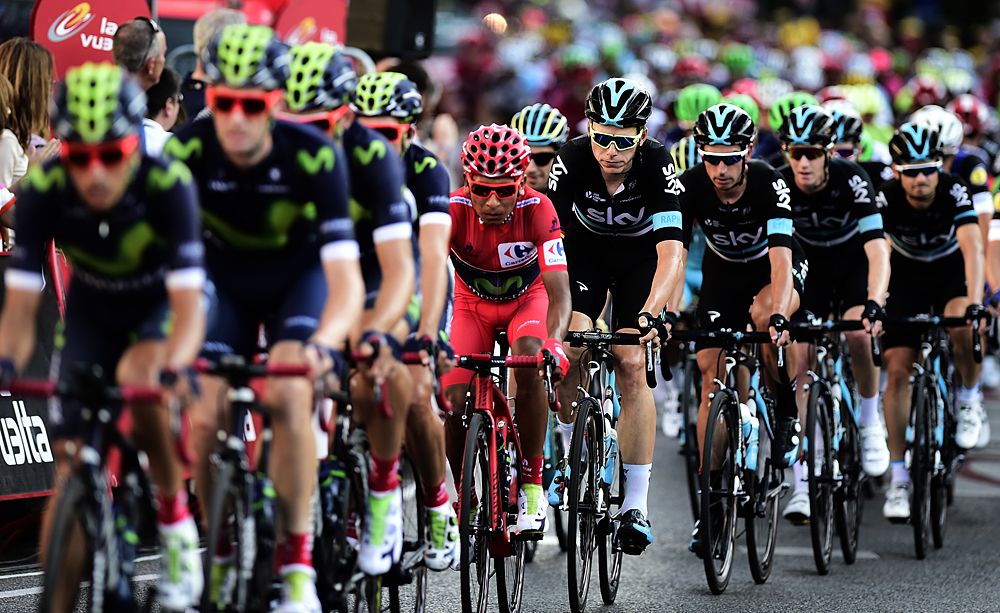 Nairo Quintana (Movistar) en route to the overall Vuelta a Espana victory