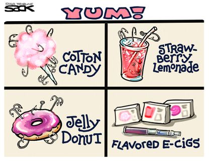 Editorial Cartoon U.S. vaping e-cigarette deaths Juul&amp;amp;nbsp;