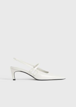 Sharp Patent Slingbacks Off-White