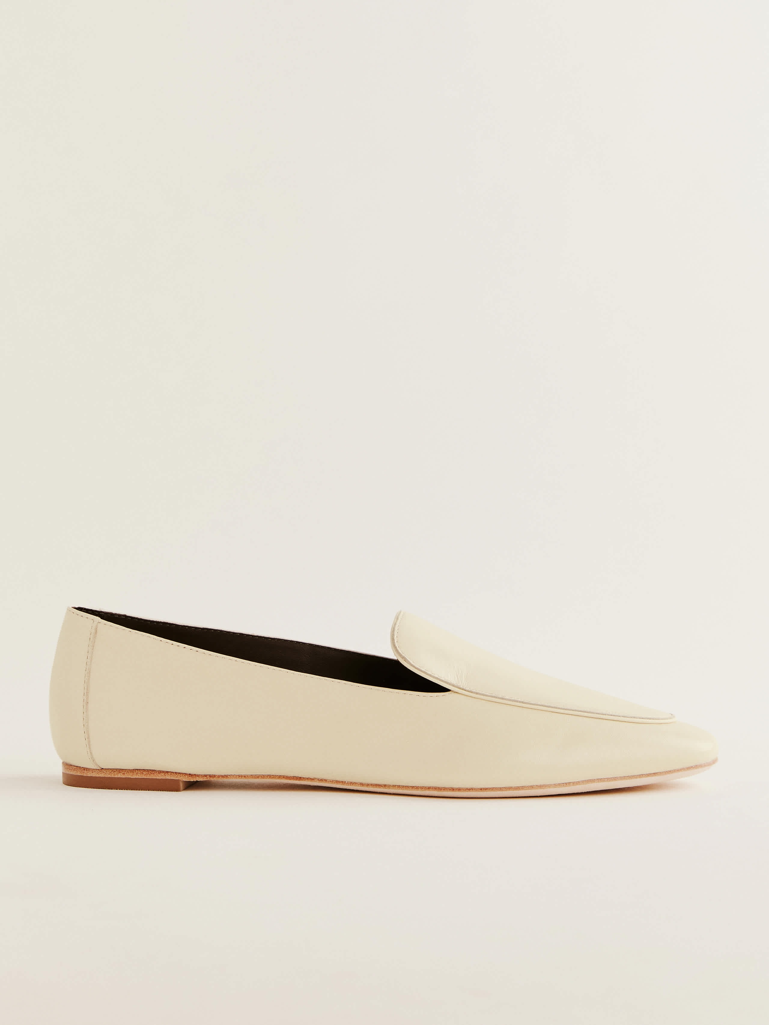 Reformation, Kat Soft Loafers in Cream Puff Leather