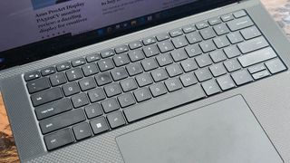 The Dell XPS 15 (9520) has a wide keyboard with chiclet-style keys and a large touchpad