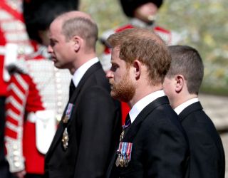 Prince Harry Prince William at Prince Philip's funeral