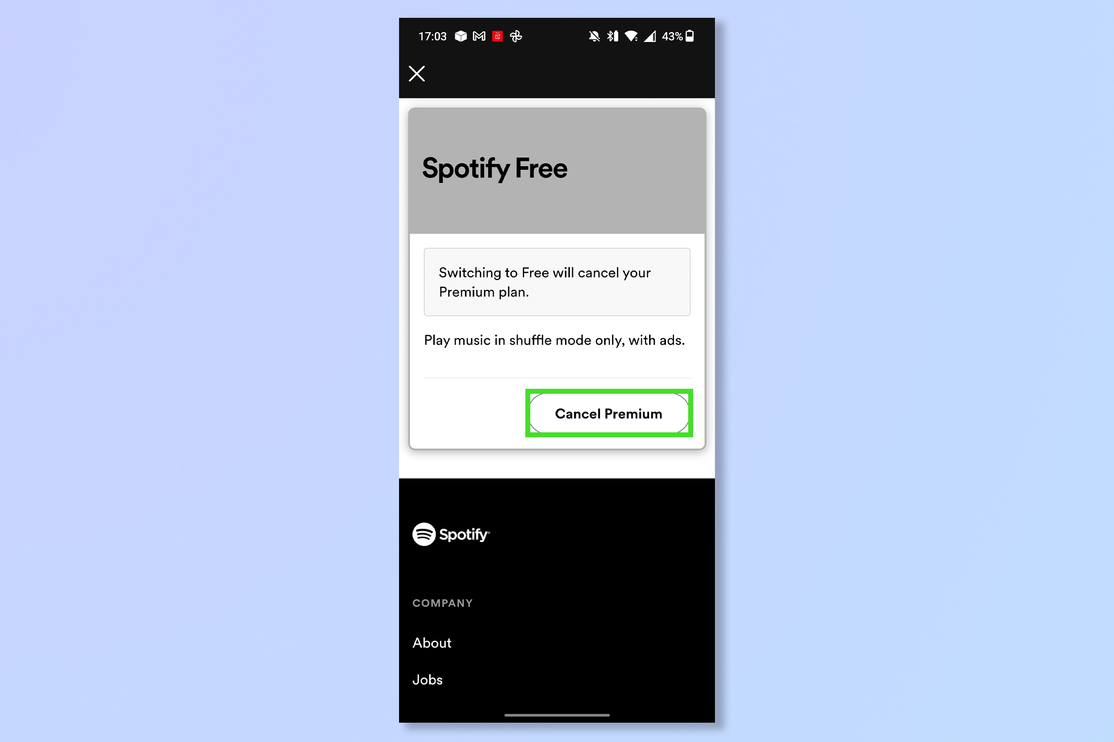 Spotify отменил премиум-сайт 