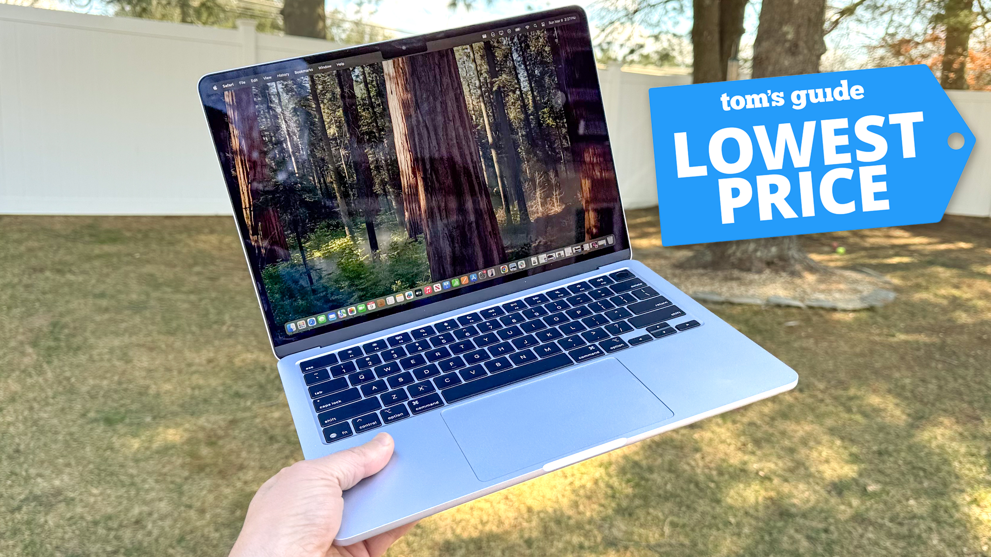 MacBook Air M4 with deal tag superimposed