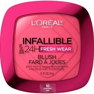 L'Oreal Paris Infallible Up to 24H Fresh Wear Blush Powder - 10 Confident Pink - 0.31oz