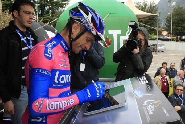 MIchele Scarponi (Lampre-ISD) signs on.