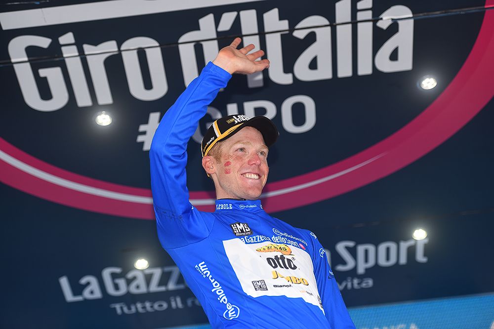 Steven Kruijswijk (Team LottoNL-Jumbo) in the blue points jersey.