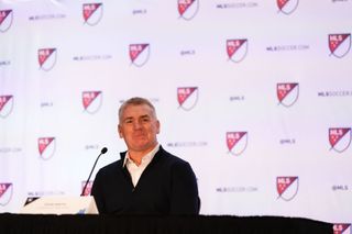 Dean Smith head coach of Charlotte FC speaks at a press conference during a MLS media day event at the Miami Convention Center on January 11, 2024 in Miami, Florida. (Photo by Rich Storry/Getty Images) former Aston Villa manager