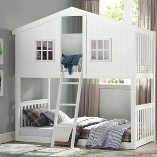 Acme Furniture Rohan Cottage Twin Over Twin Bunk Bed in white