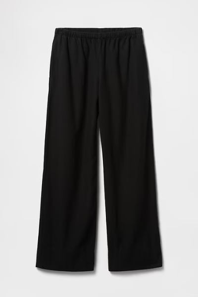 Gap, Linen-Blend Easy Wide-Hem Pants