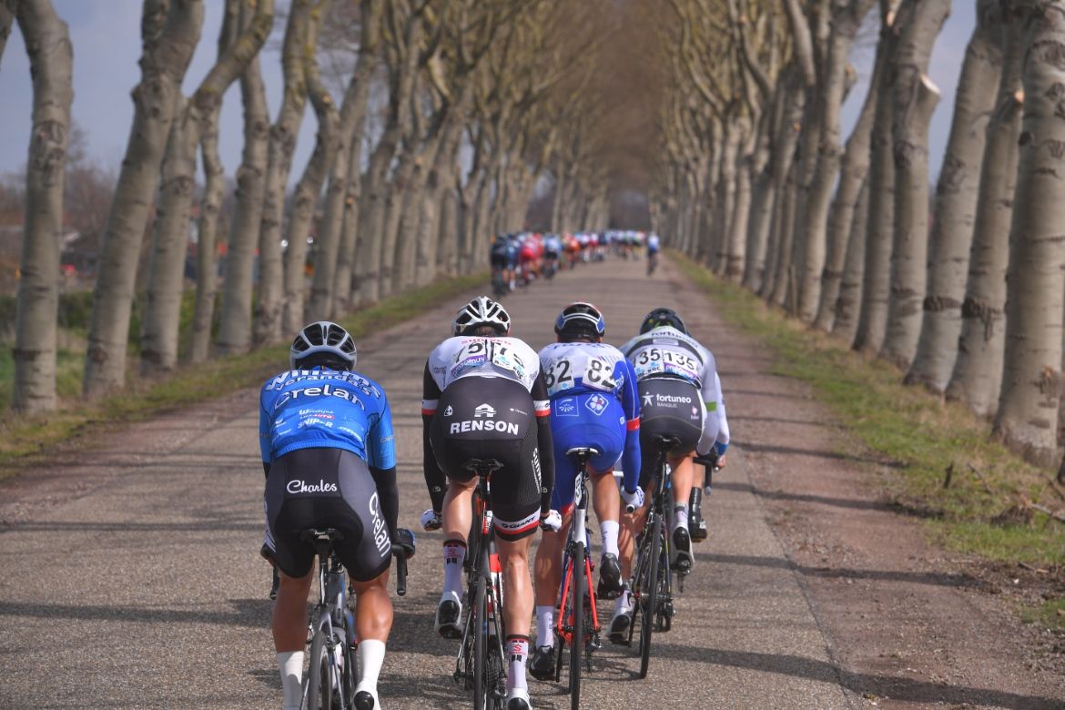 The Scheldeprijs broke up into echelons in the crosswinds