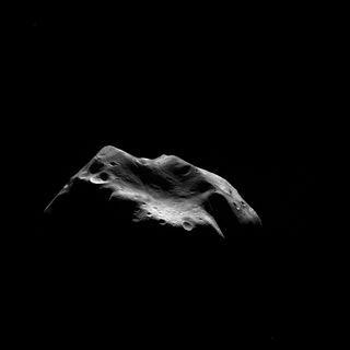 OSIRIS clear filter image taken during the flyby of the Rosetta spacecraft at asteroid Lutetia on July 10, 2010.