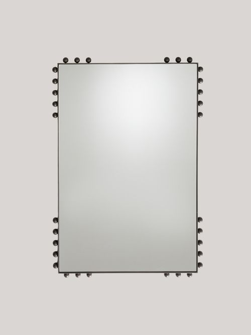 AM.PM, Arama Mirror with Nickel Lacquer Finish and Beaded Edging
