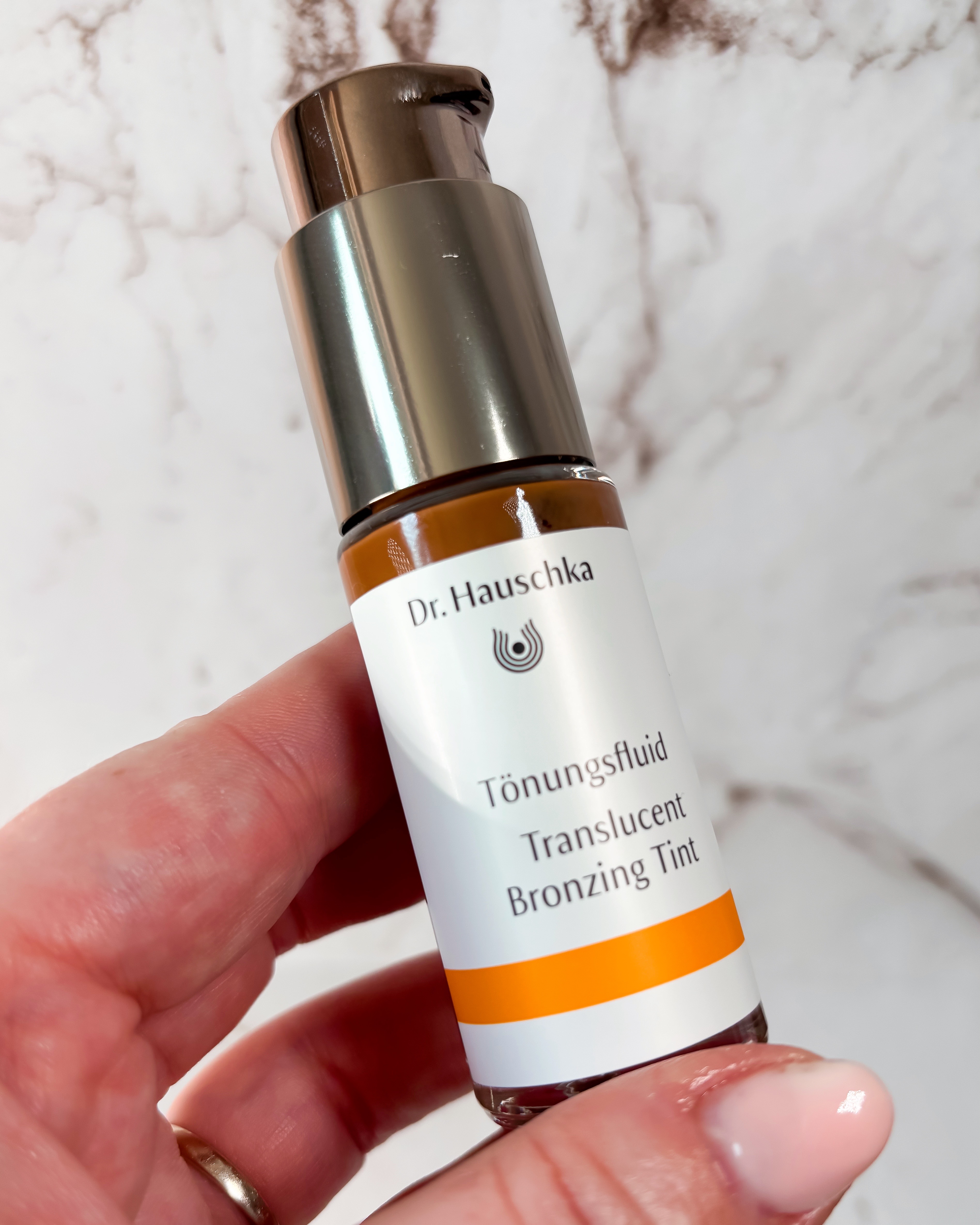 A close up shot of the Dr Hauschka Tanning Drops we reviewed