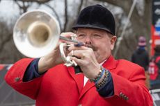 Steve Buttleman, the official bugler of Churchill Downs, played the National Anthem and the Call to Post to kickoff the elite level races. at USA Cycling Cycloross National Championships