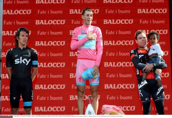 By finishing third at the 2013 Giro, Cadel Evans (BMC) ensured top-three finishes at all three grand tours
