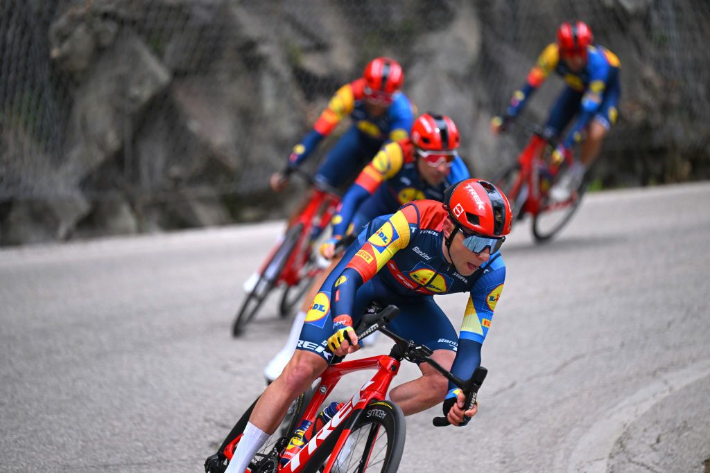 Lidl-Trek on a Tour of the Alps descent