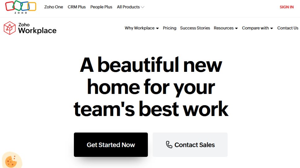 Zoho Workplace website screenshot (September 2025).
