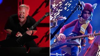 Metallica's James Hetfield and Fortnite guitar player